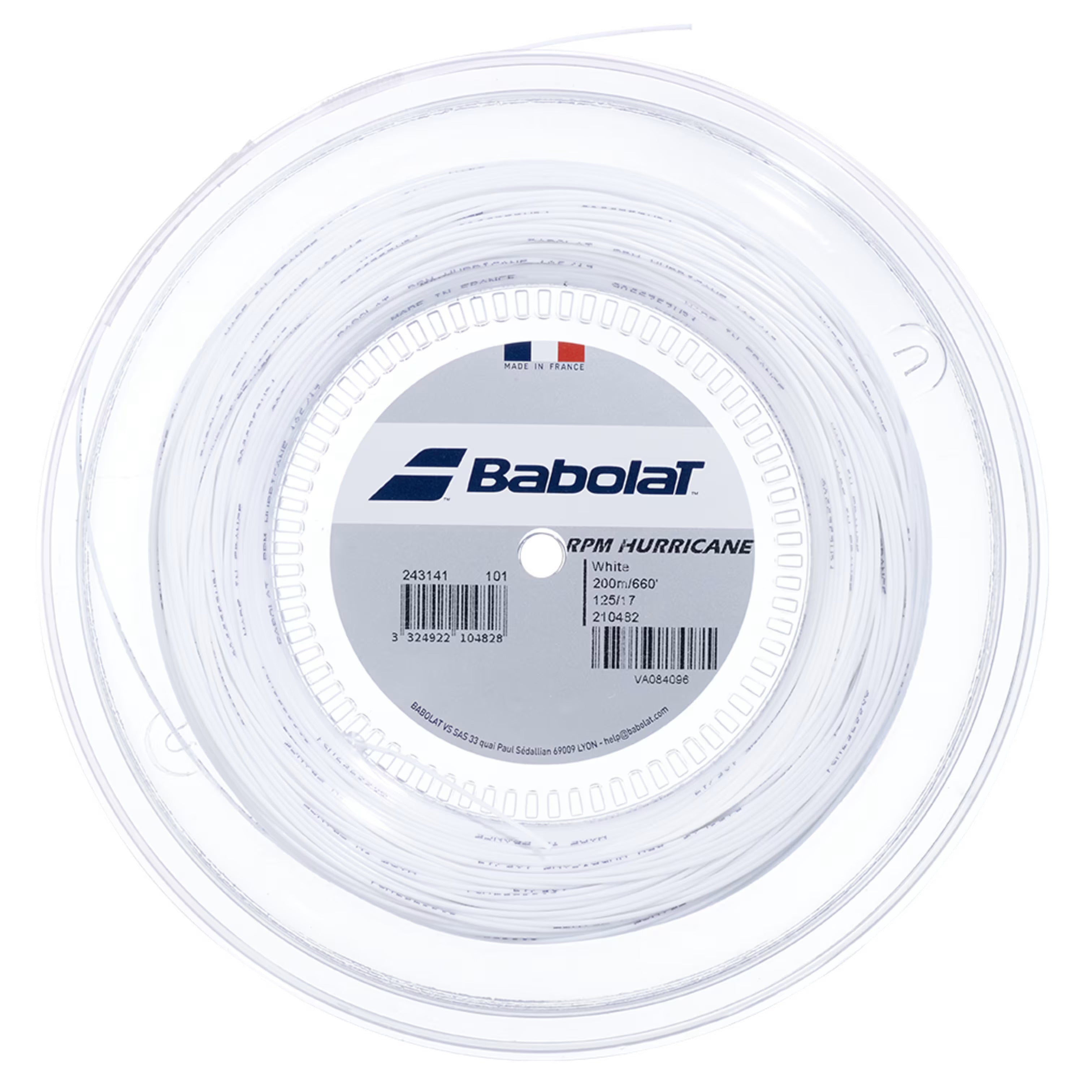 Babolat RPM Hurricane Tennis String 200M White 243141