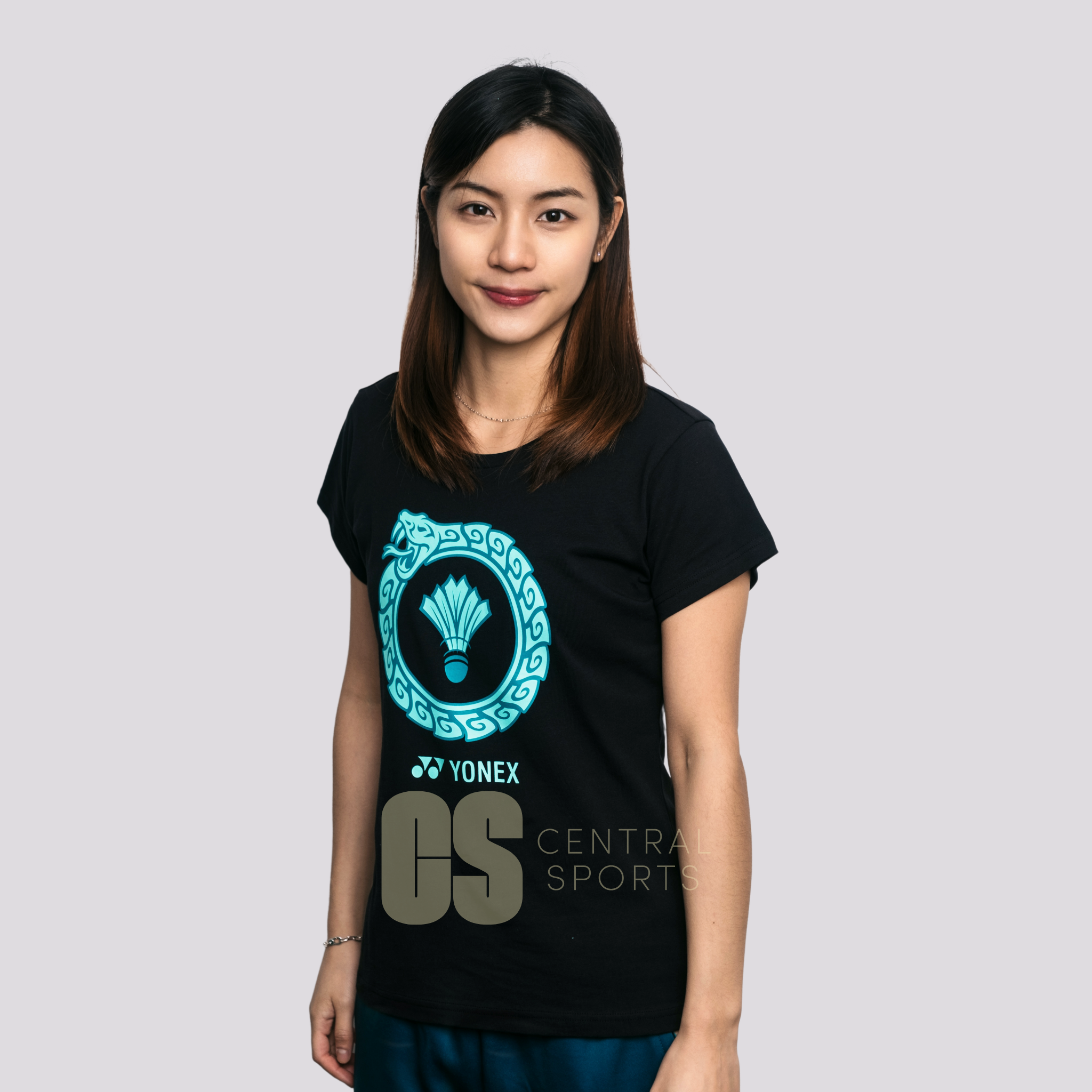 Yonex CNY2025 Snake Ring Womens Cotton T-Shirt Black