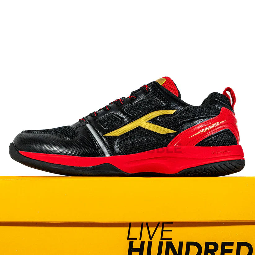 Hundred Blast Badminton Shoes - Black/Red/Gold