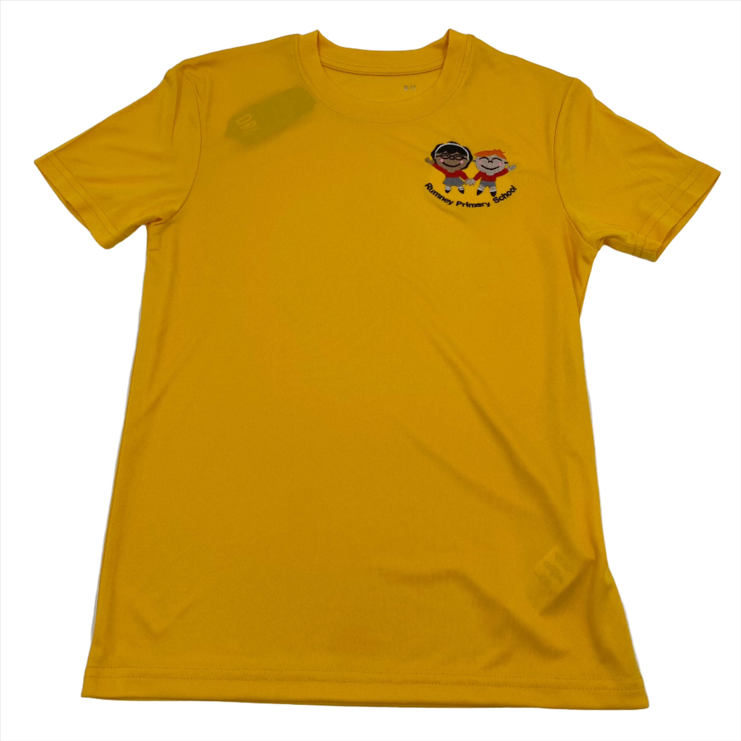 Rumney Primary School PE T shirt Yellow