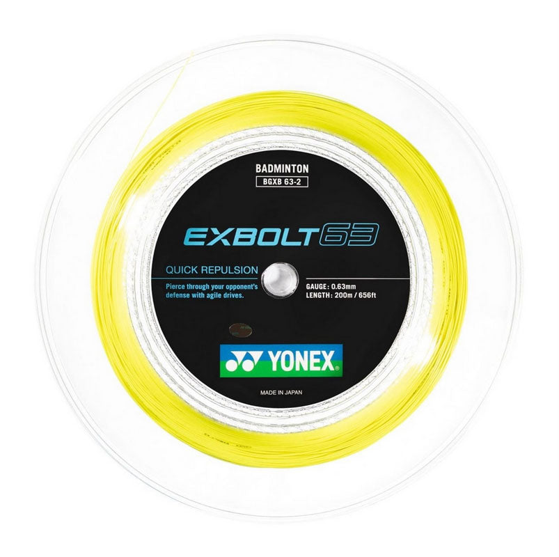 Yonex Exbolt 63 Badminton String (200m Reel) Yellow