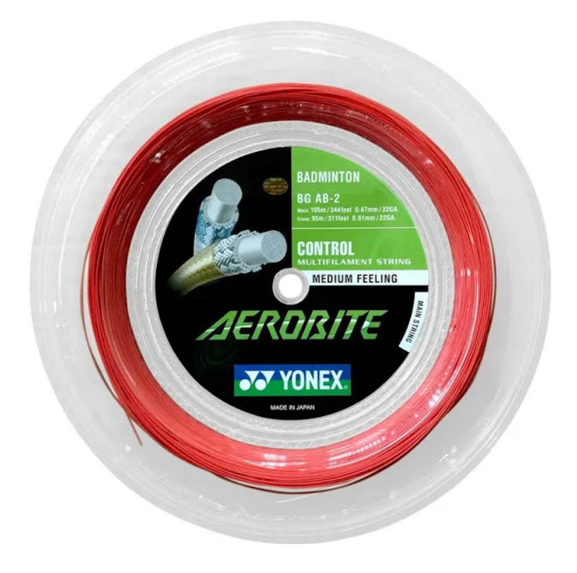 Yonex BG Aerobite String (200m Reel) White/Red