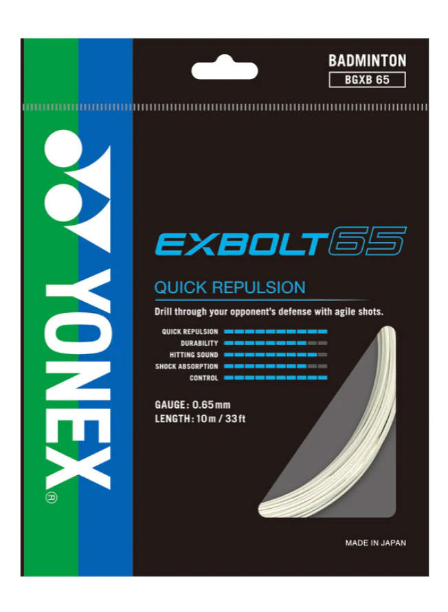 Yonex Exbolt 65 Badminton String (10m Set) White