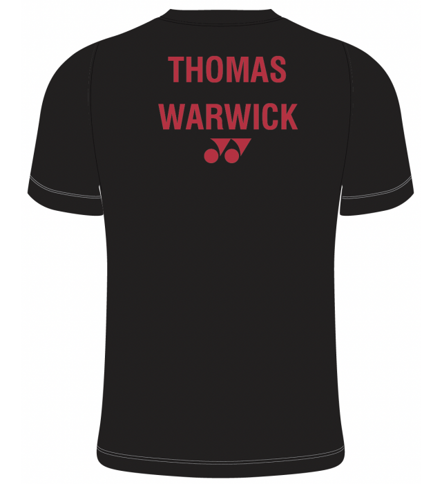 Warwick Yonex T011MC Flash T Shirt Crew Neck Mens Black/Sky/Red/White