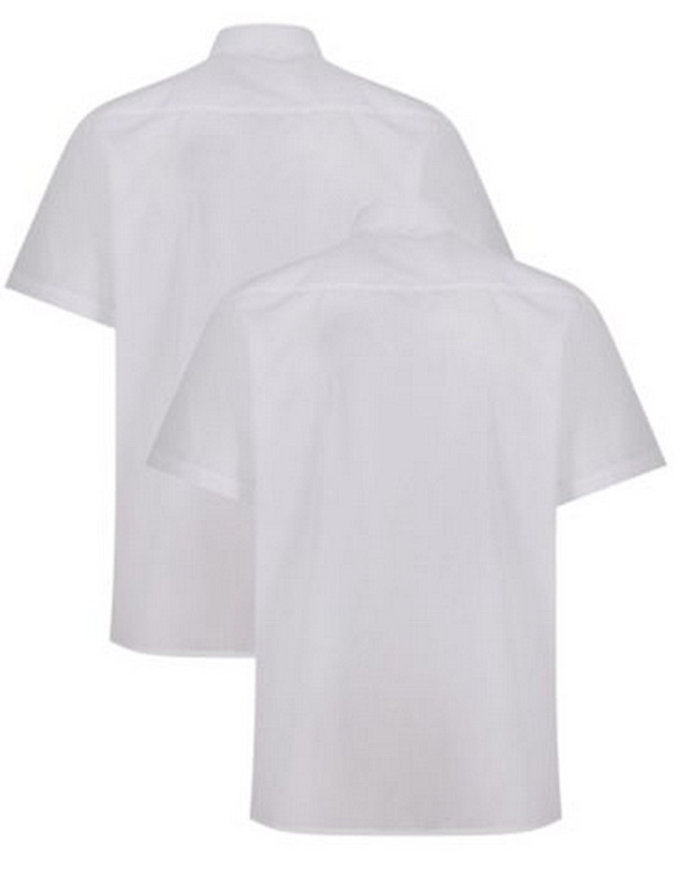 Trutex Boys' 2 Pack Short Sleeve Non-Iron School Shirts