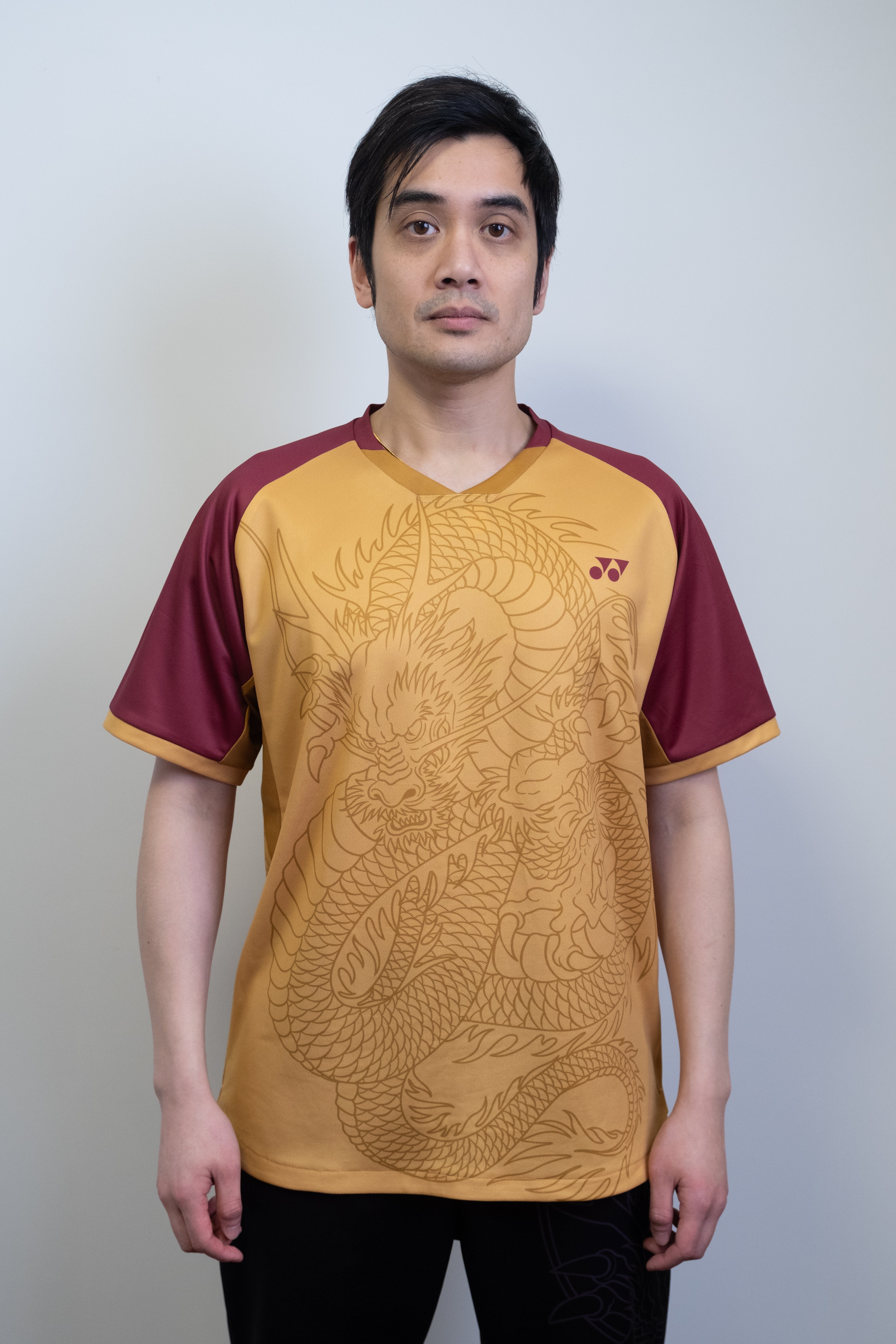 Yonex Linear Dragon CNY2024 Tournament Shirt GTB Mens Red