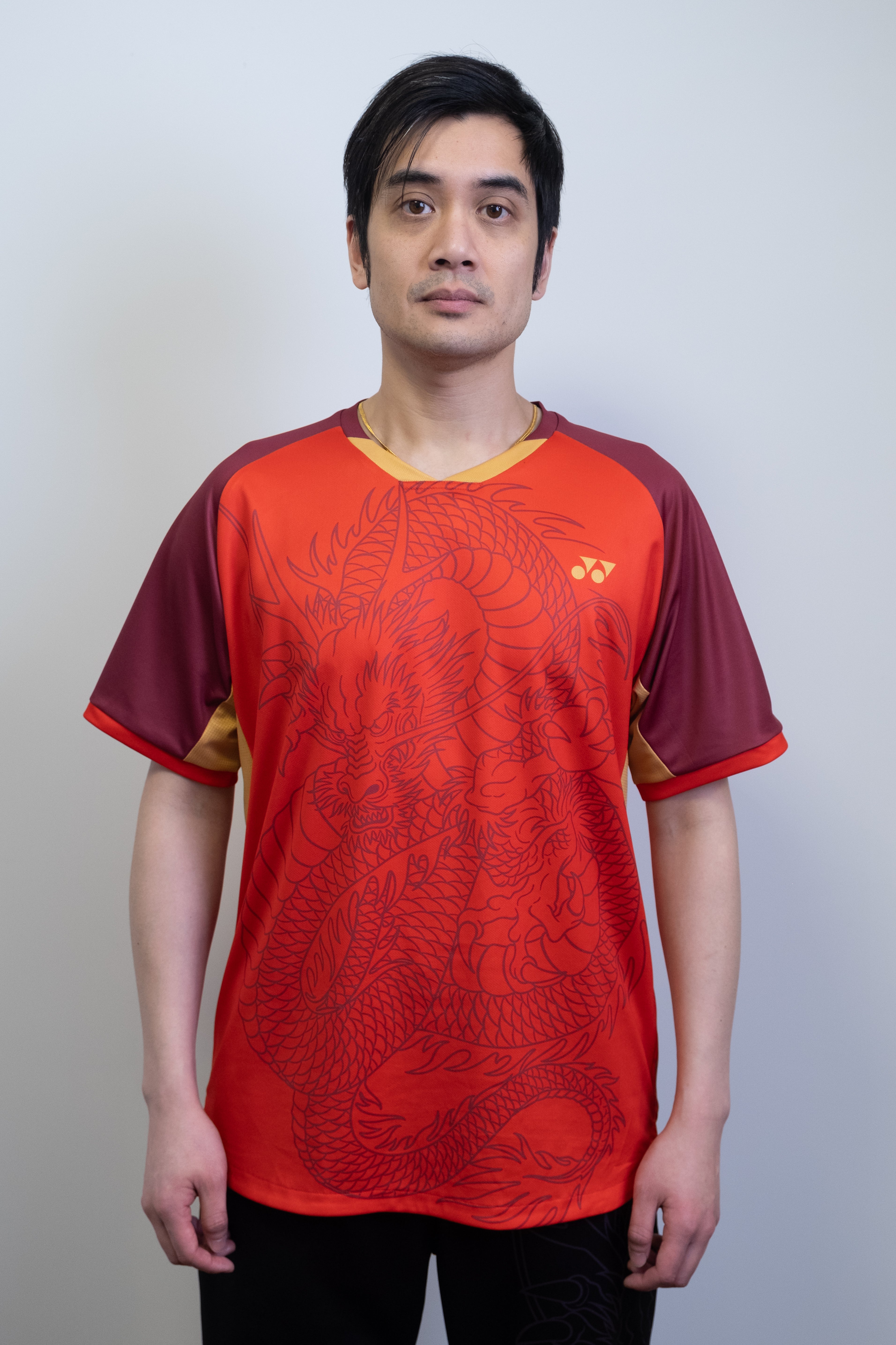 Yonex Linear Dragon CNY2024 Tournament Shirt GTB Mens Red