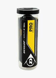 Dunlop Pro Squash Ball (3 Ball Tube) Double Yellow BLACK