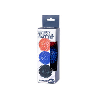 Fitness Mad Spikey Massage Balls FSPIKESET2 (Red/Blue/Black) 3pcs