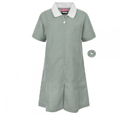 Zeco Gingham Dress (Bottle Green)