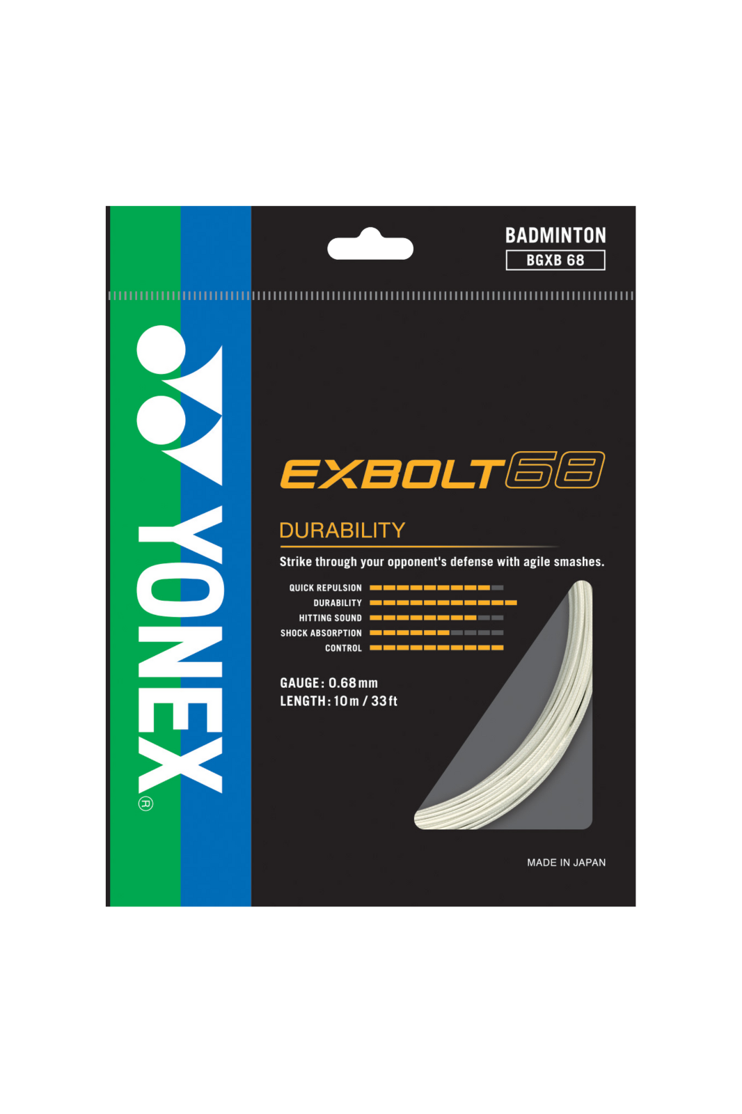 Yonex Exbolt 68 0.68mm/10M Set White