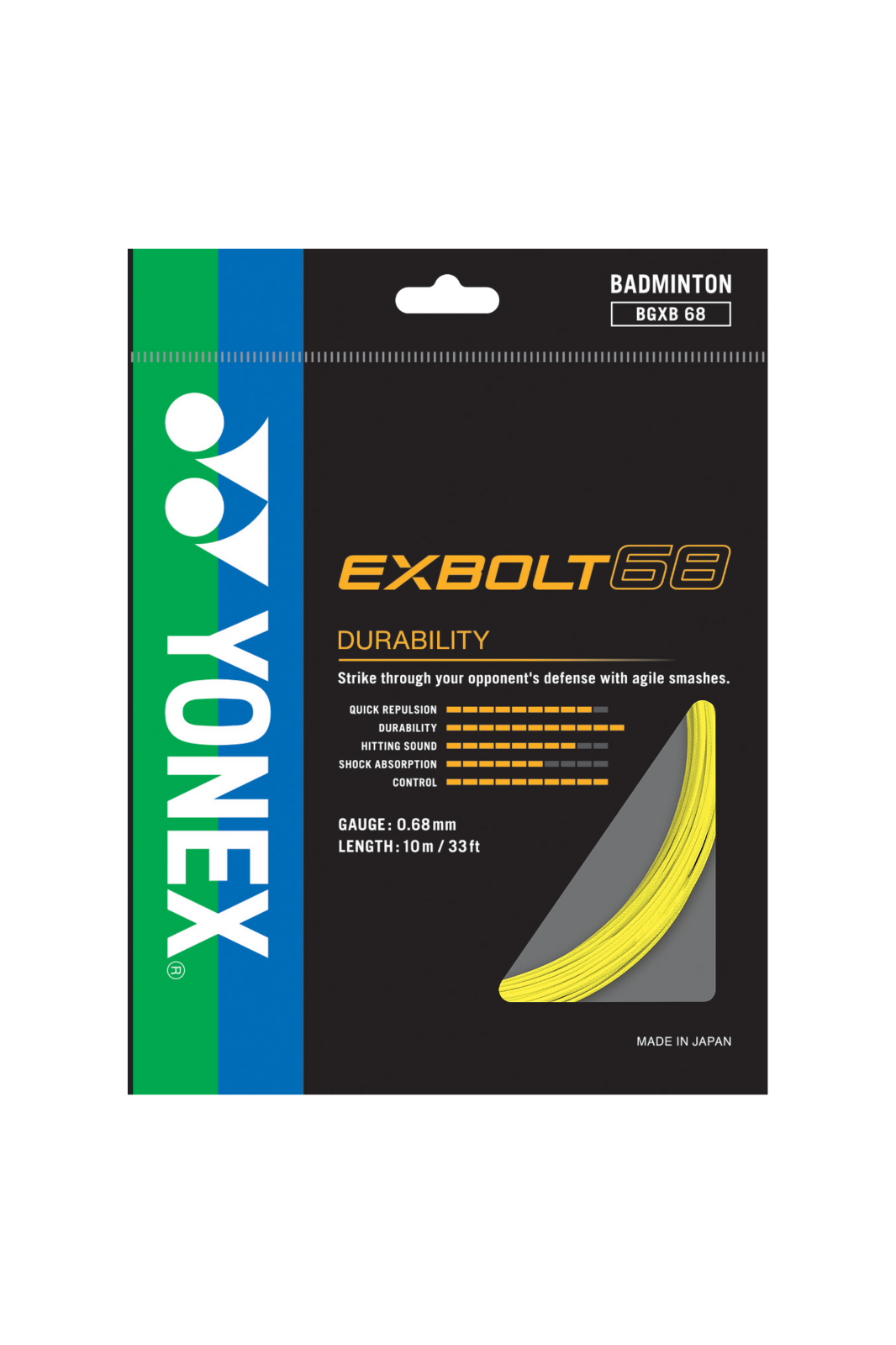 Yonex Exbolt 68 Badminton String (10m Set) Black